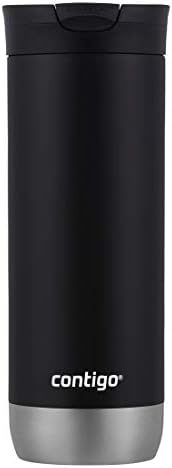 Contigo Huron Vacuum-Insulated Stainless Steel Travel Mug with Leak-Proof Lid, Keeps Drinks Hot or Cold for Hours, Fits Most Cup Holders and Brewers, 16oz Licorice