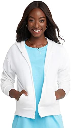 Hanes Women's EcoSmart Full-Zip Fleece Hoodie, Zip-Up Hooded Sweatshirt For Women